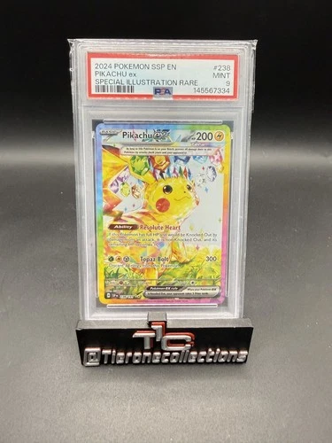 2024 POKEMON SSP EN-SURGING SPARKS SPECIAL ILLUSTRATION RARE PIKACHU EX PSA 9