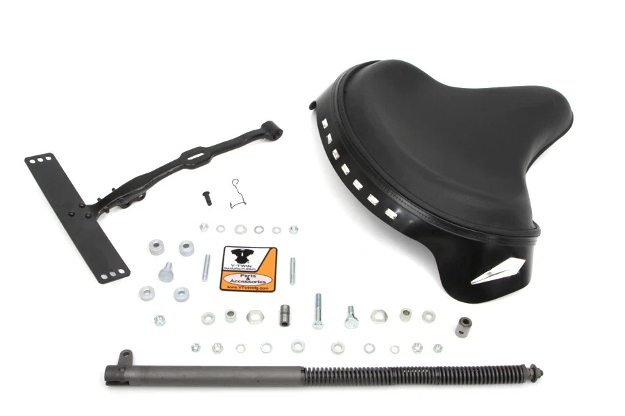 Black Leather Deluxe Solo Seat Kit fits Harley Davidson - Image 3 of 4