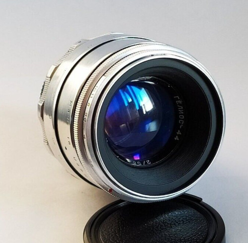Helios 44 Lens 8 blades 2/58 mm mount M42 Silver