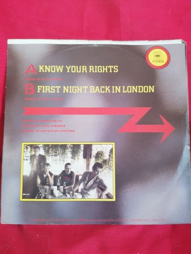 THE CLASH Know your right 7" 45rpm + PS 1983 MINT- ITALY First Pressing - Imagen 2 de 2