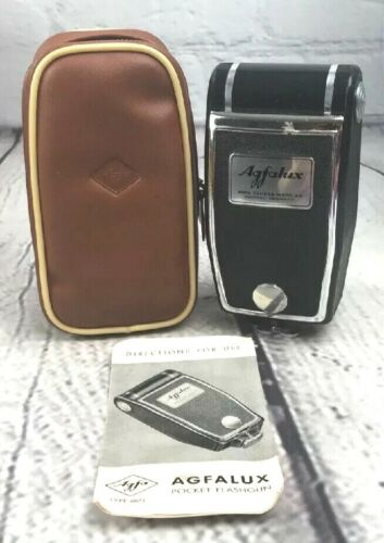 Vintage AGFA Agfalux Pocket Camera Flashgun Case Manual Made in Germany Untested - Afbeelding 1 van 10