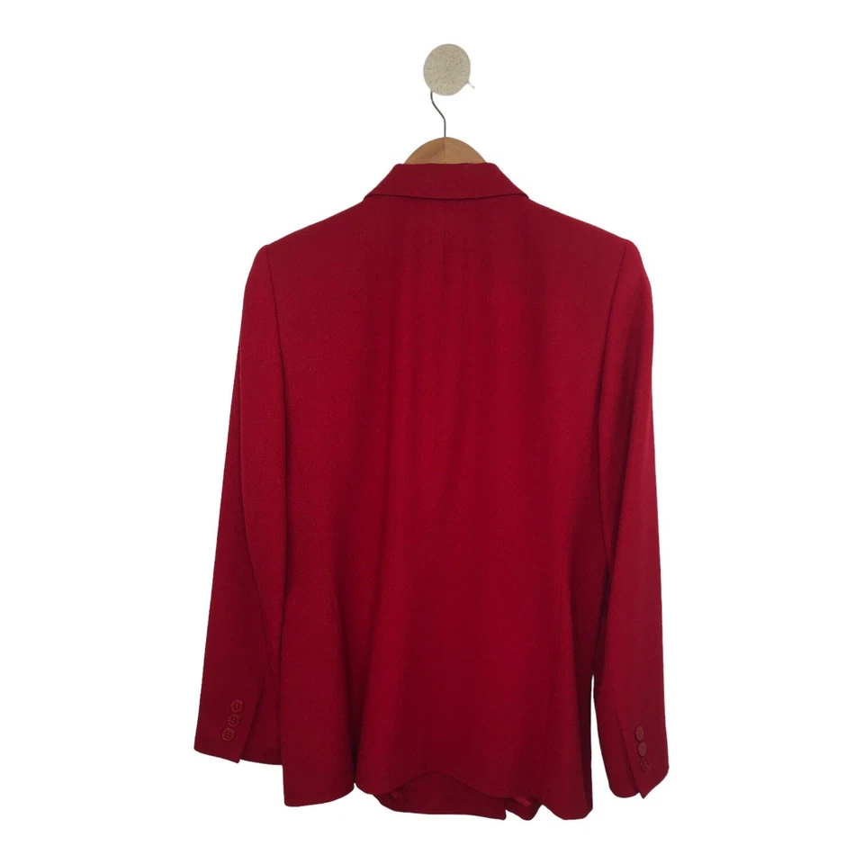 CHAUS Women’s Vintage Red Wool Double Breast Button Long Sleeve Blazer Size 8 Foto 4 de 4