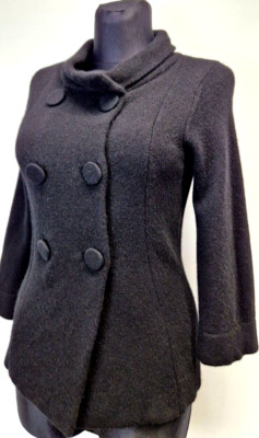 Joe Taft Strickjacke große Knöpfe Pullover 3/4 Ärmel Damen M Strick Jacke schwarz 16