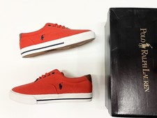 Vintage Polo Ralph Lauren Vaughn Orange Canvas Big Kids sz 6Y Shoes Boat Casual