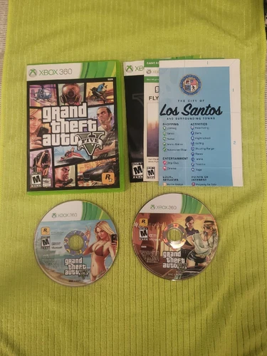 GTA GRAND THEFT AUTO V 5  MICROSOFT XBOX 360 GAME COMPLETE w/MANUAL & MAP Tested