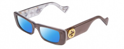 Gucci GG0516S Womens Polarized Sunglasses Grey Marble White 