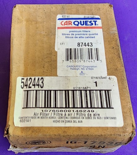 AUTO0063 - CARQUEST 87443 Premium Air Filter - New Old Stock - Picture 2 of 2
