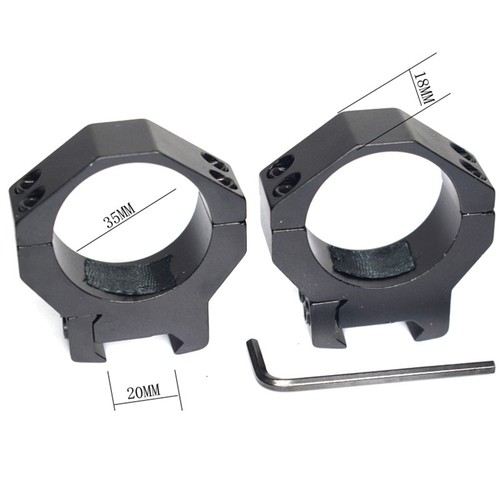 2pcs Tactical 35mm Ring Scope Mount Aluminum Clip 20mm Rail Barrel Mounts - Picture 3 of 3