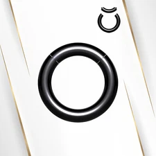 Black Acrylic Segment Rings Captive Bead Body Piercing Jewelry Sold as Pair