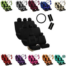 3 Row Light Breezy Flat Cloth Seat Covers Combo Set 8 Seaters Universal Fit