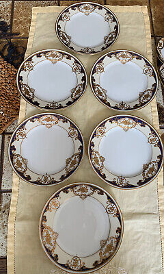 Vintage NORITAKE Set Of 6 Cobalt Blue/ Gold 6.25”D Plates Vintage NORITAKE Set Of 6 Cobalt Blue/ Gold 6.25”D Plates