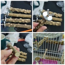 Natural Wood Bird Perch Stand Parrot Parakeets Toy Cage Platform Accessory Craft