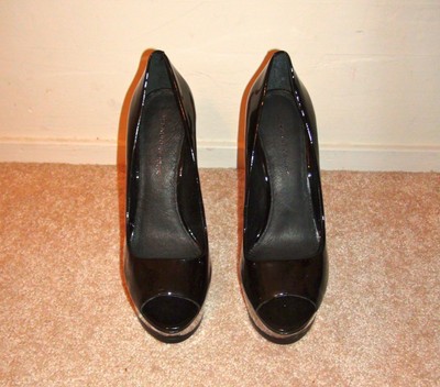 kurt geiger black patent ankle boots