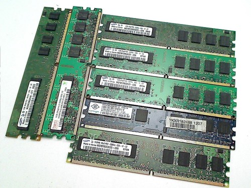 LOT 5X 1GB + 2X512mb PC3 5300U & 6400U for PC desktop random model read ad