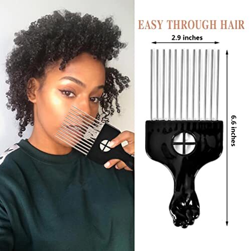 Afro Pick Aus Metall – Styling-Kamm Für Lockiges & Afro-Haar