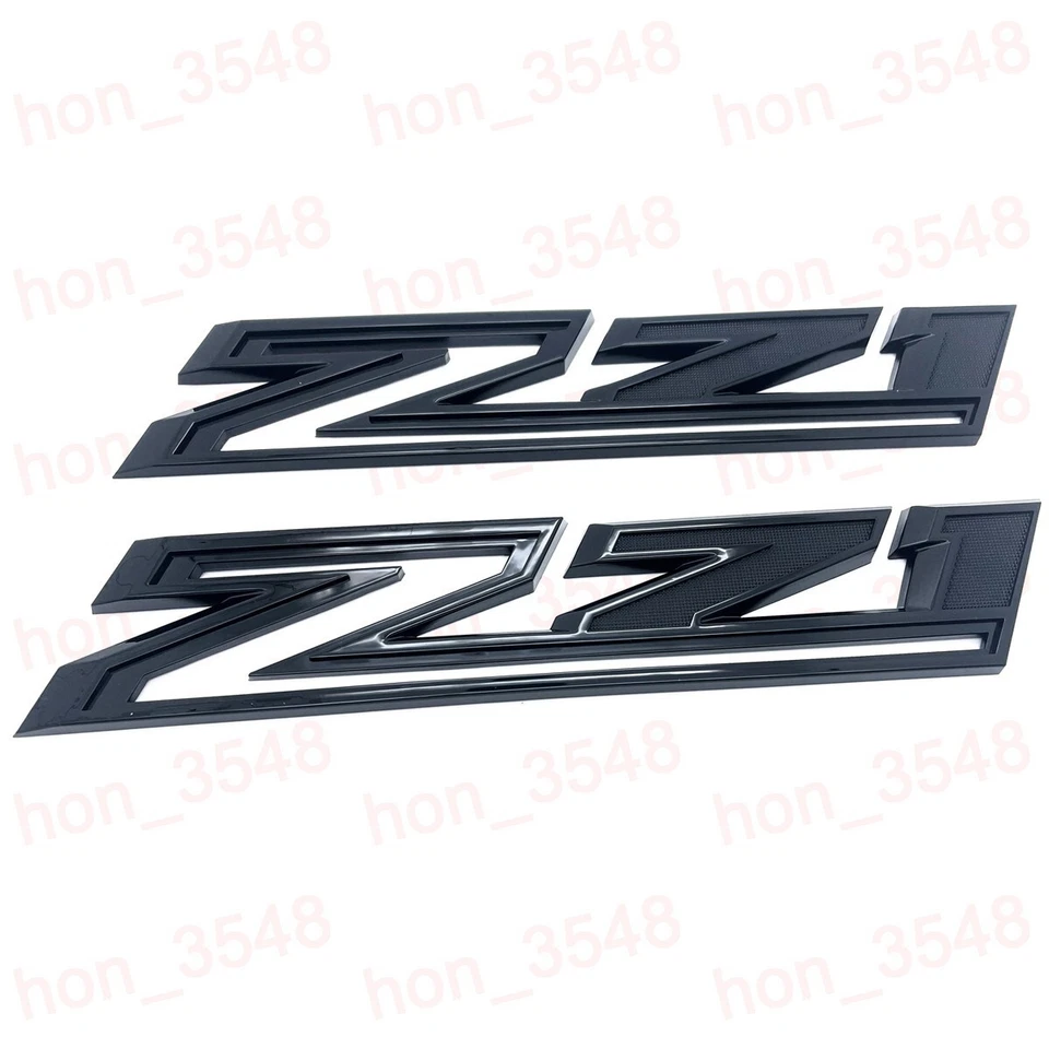 Новый 2шт 2019-2024 Chevy Silverado Z71 4 x 4 эмблема крыло письмо значок глянцевый черный - Изображение 4 из 4