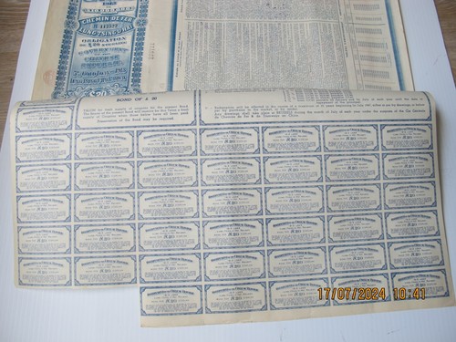 1913 Chinese Lung Tsing U Hai Railway 20 British pounds bond loan with coupons - Bild 5 von 5