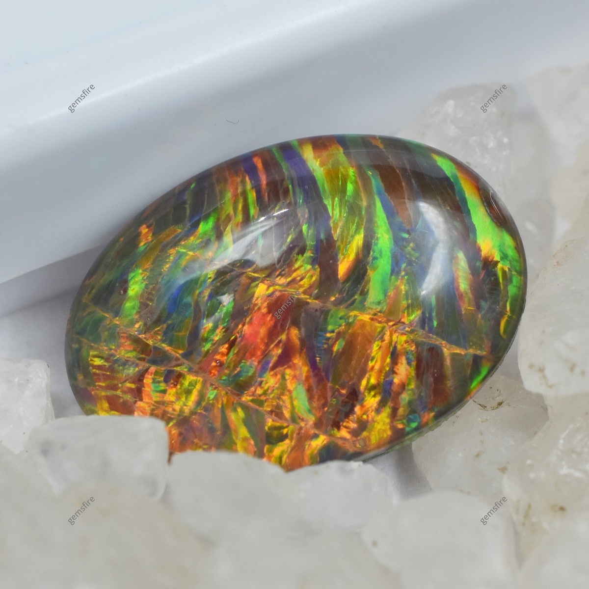 Boulder Opal Multi-Color Ct Natural Oval Cut Loose Gemstone CERTIFIED
