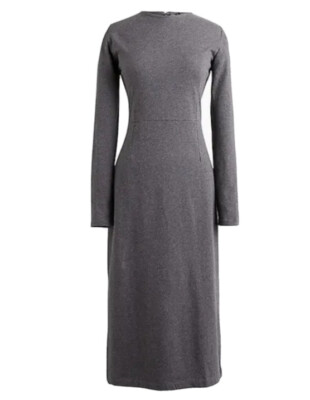 J. Crew NEW NWT Gray Midi Zip Sheath Midi Career Jewel Neck Knit Dress 6 S  $88