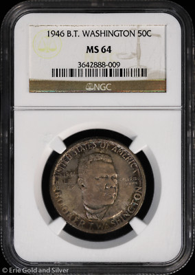 1946 Booker T. Washington Commemorative Half Dollar NGC MS 64