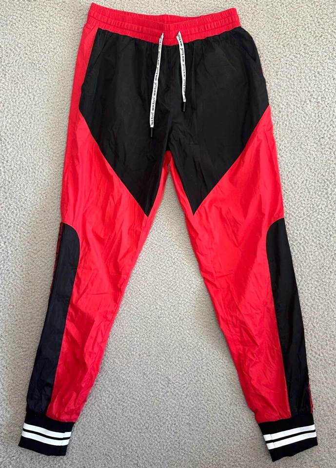 Death Road Records Track Suit Mens Nylon Windbreaker Parachute Red Black Hooded - Image 3 of 4