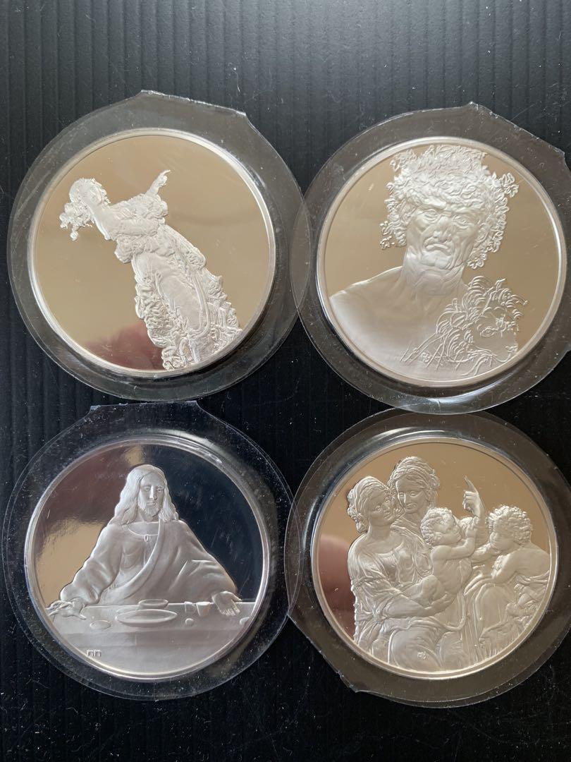 フランクリンミント レオナルドダヴィンチ銀メダル18枚 スターリングシルバー Franklin Mint Leonardo Da Vinci Sterling Silver 925 Medal 18