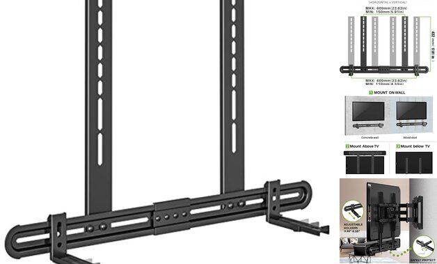 Universal Soundbar Mount, Sound Bar TV Bracket for Soundbar with Speaker,-image