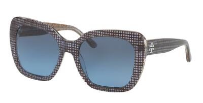 New TORY BURCH Sunglasses TY 7127 1739/8F Navy Crystal on Raffia w