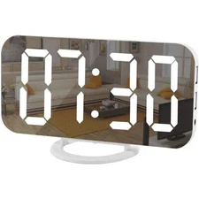 "Large LED Mirror Alarm Clock - Modern Home Decor