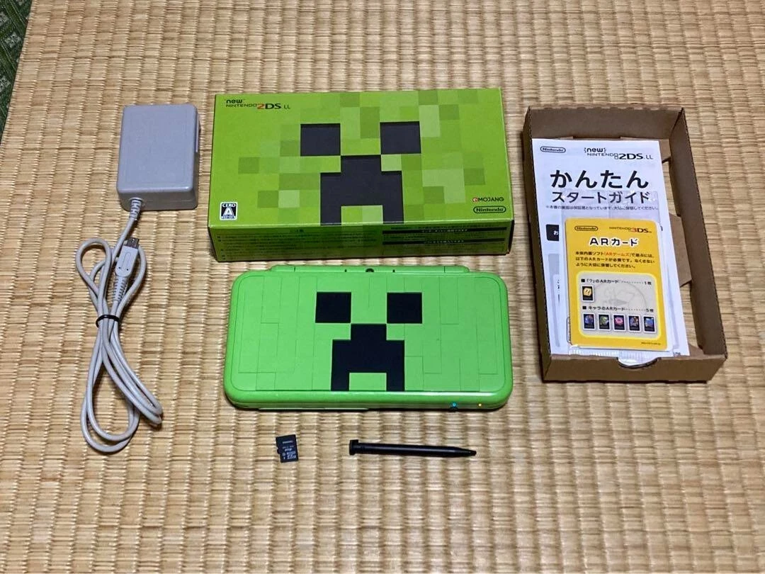 New Nintendo 2DS XL LL Minecraft CREEPER EDITION JP ver Tested Working with Box