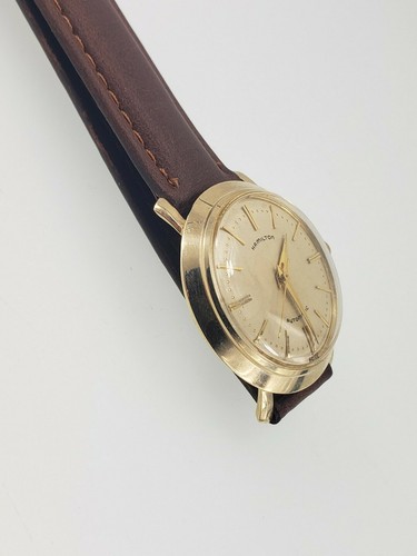 Hamilton Automatic Men's Watch 14K Solid Gold Wristwatch Gents Men Swiss Running - Picture 10 of 10