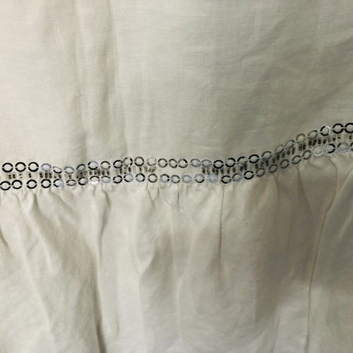 Ann Taylor LOFT White With Sequins Linen A-line Midi Skirt Women Size 4 - Picture 11 of 12