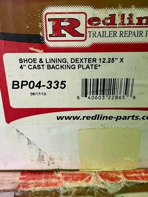 BRAKE SHOE & LINING KIT REDLINE DEXTER P/N BP04-335 12.25 X 4 - Image 4 of 4