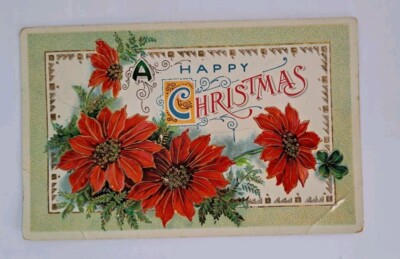 Postcard Divided Back Posted ''A Happy Christmas'' Made in Germany