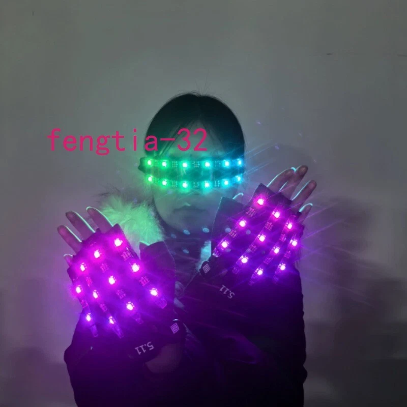 LED Laser Light Gloves LED Glasses Props DJ Party Cosplay Nightclub Dancer Bar - Image 4 of 4