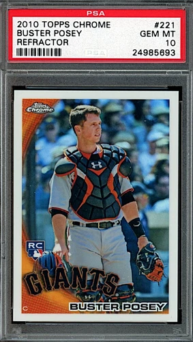 2010 Topps Chrome #221 Buster Posey Refractor Rookie PSA 10