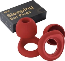 Ear Plugs for Sleeping Noise Cancelling, Reusable Silicone Earplugs Sleep1 (Red)