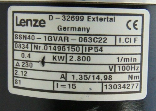Lenze SSN40-1GAVR-063C22 Motor SSN40-1FVAR Getriebe *neuer Überschuss - Bild 2 von 10