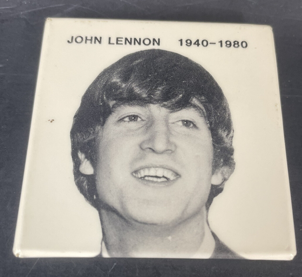 Vintage The Beatles John Lennon Death Date Pin Pinback Button