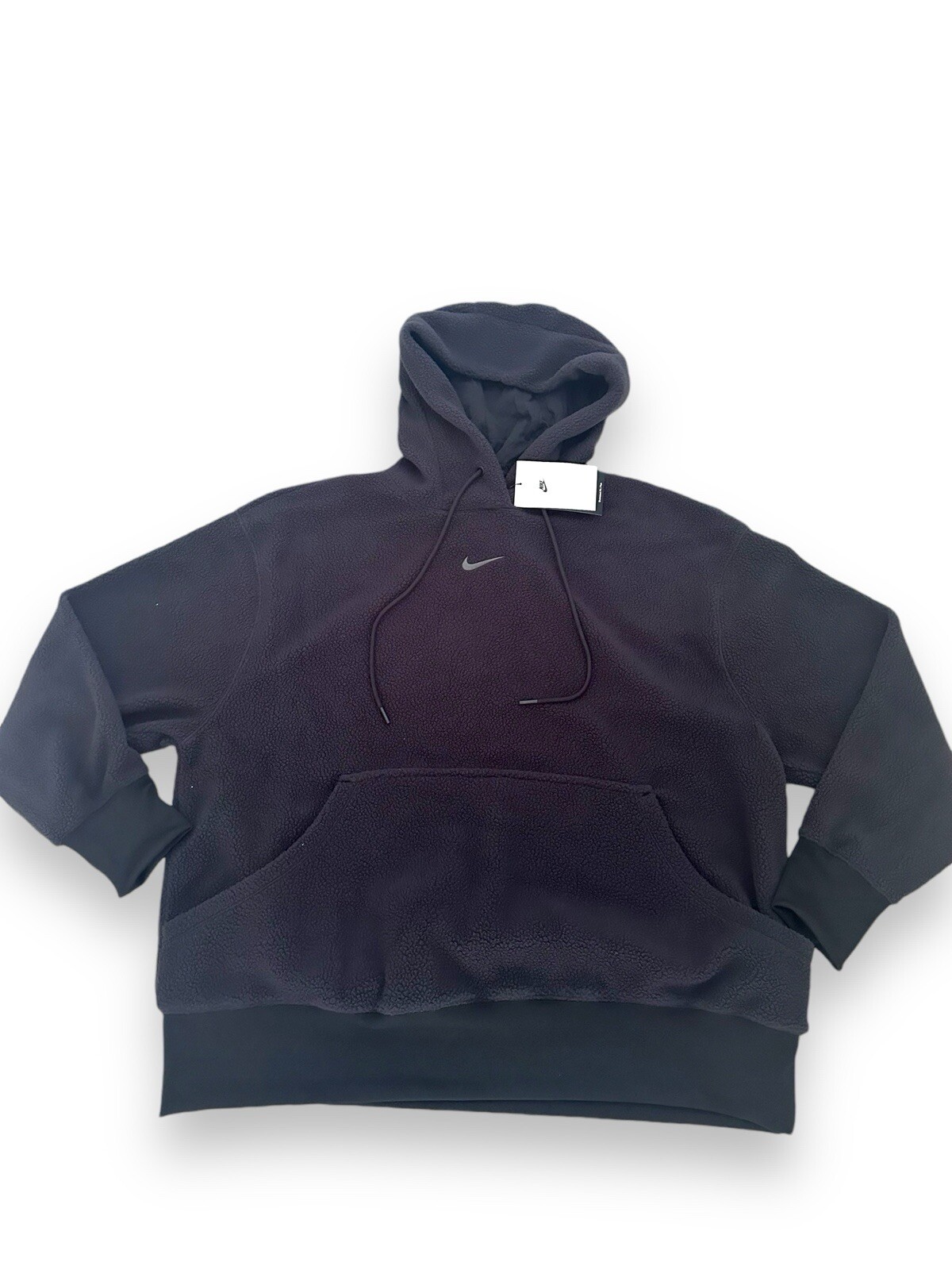 NWT$90 Женская черная толстовка с капюшоном из пушистого флиса Nike DX6420-010 размера плюс 1X
