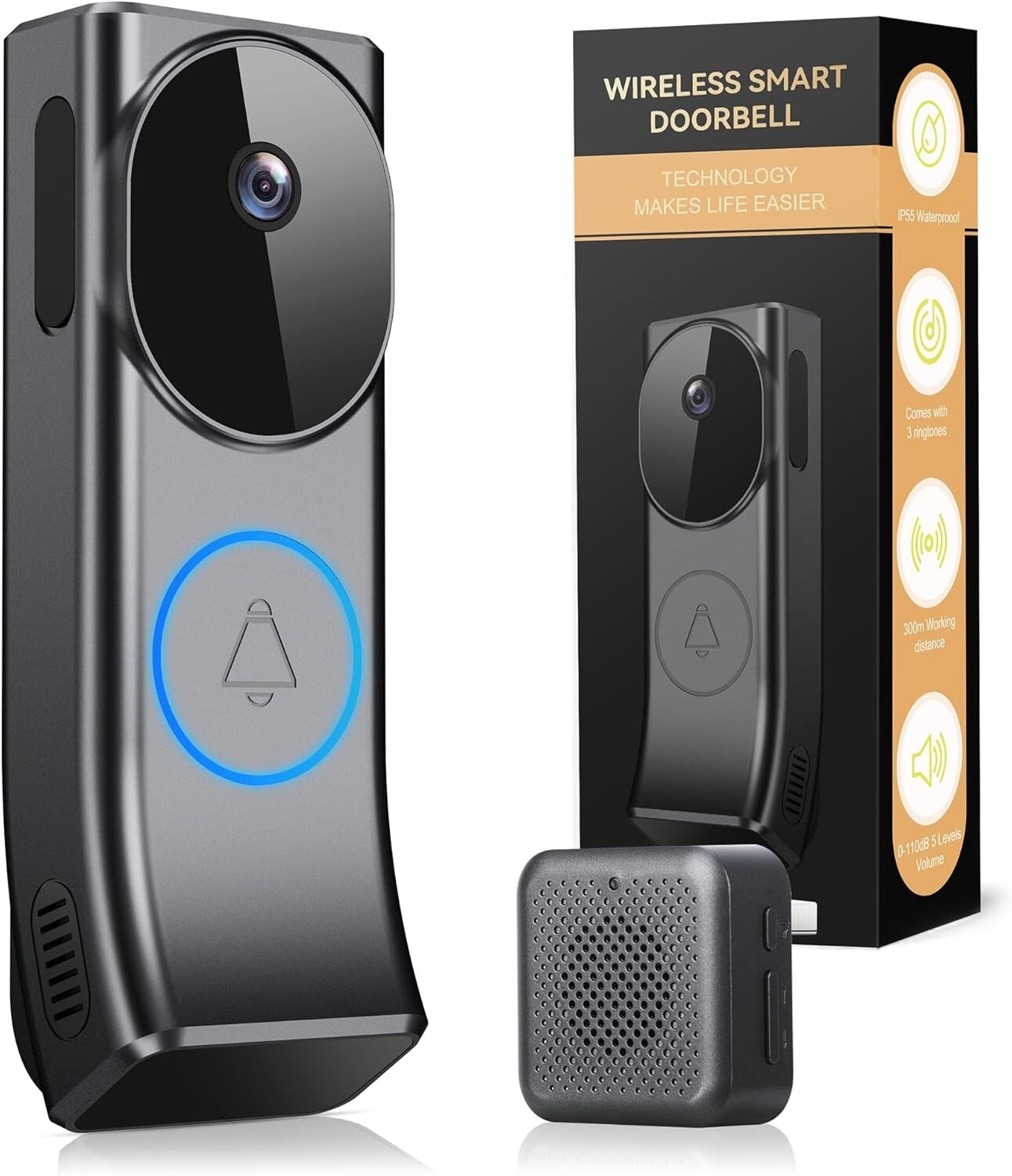 Ring Video Doorbell Pro - 1080p HD, Wi-Fi, Night Vision, Motion Alerts, Wireless-image