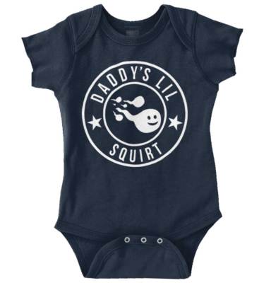 Daddy's Lil Squirt Funny Baby Shower Gift Newborn Baby Boy Girl Infant Romper