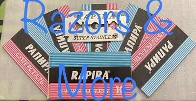 RAPIRA 5-Blades Super Stainless Double-Edge DE Safety Razor Blades Wet Shaving