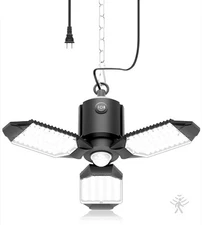 Motion Sensor Garage Light Plug in, 8000LM Shop Light w/ 3 Modes, 3 Deformabl...
