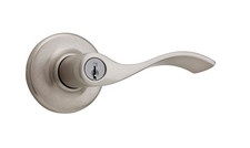 1 Kwikset 405BL 15 RCAL RCS Balboa Reversible Entrance Door Lever, Satin Nickel