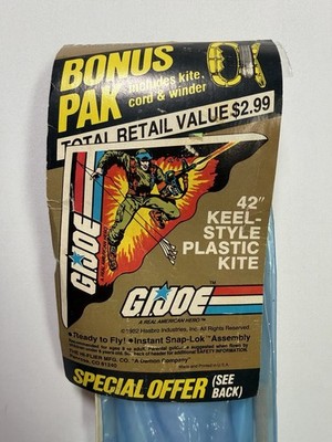 Vintage 1982 G.I. Joe 42  Plastic Kite Sealed Hi-Flier Bonus Pak Hasbro