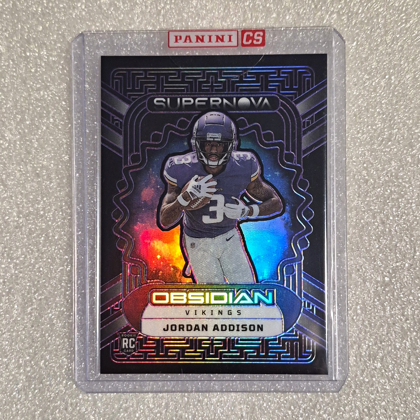 Panini Obsidian 2023 Jordan Addison RC Supernova Electric Etch Purple #19 /75