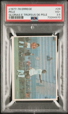 Carte Pelé 1977 Errege #206 PSA 6 EX-MT - Glorias E Trofeus - Brésil