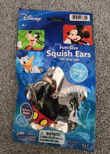 NIP Disney Gun Size Squish Ears W/ Hang Cord Mickey Mouse
