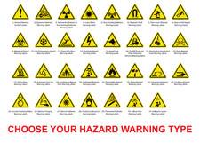 Hazard Warning Labels - 25x28mm - 77 Stickers